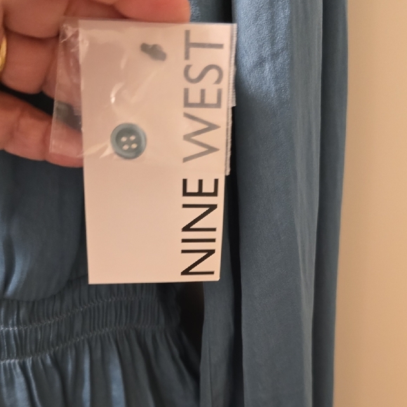 Nine West Teal Long Sleeve Blouse - Picture 6 of 7
